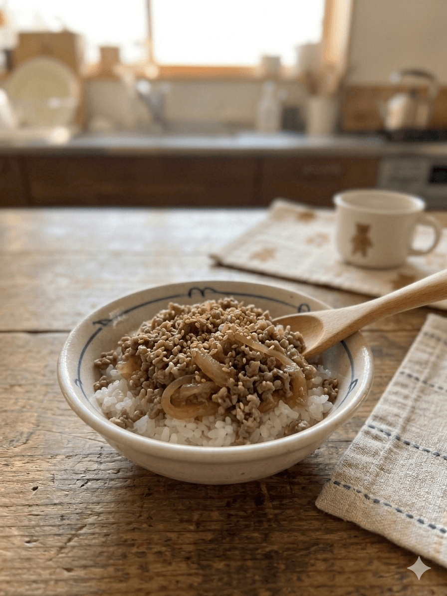 Baby Gyudon (Beef and Onion Rice Bowl)