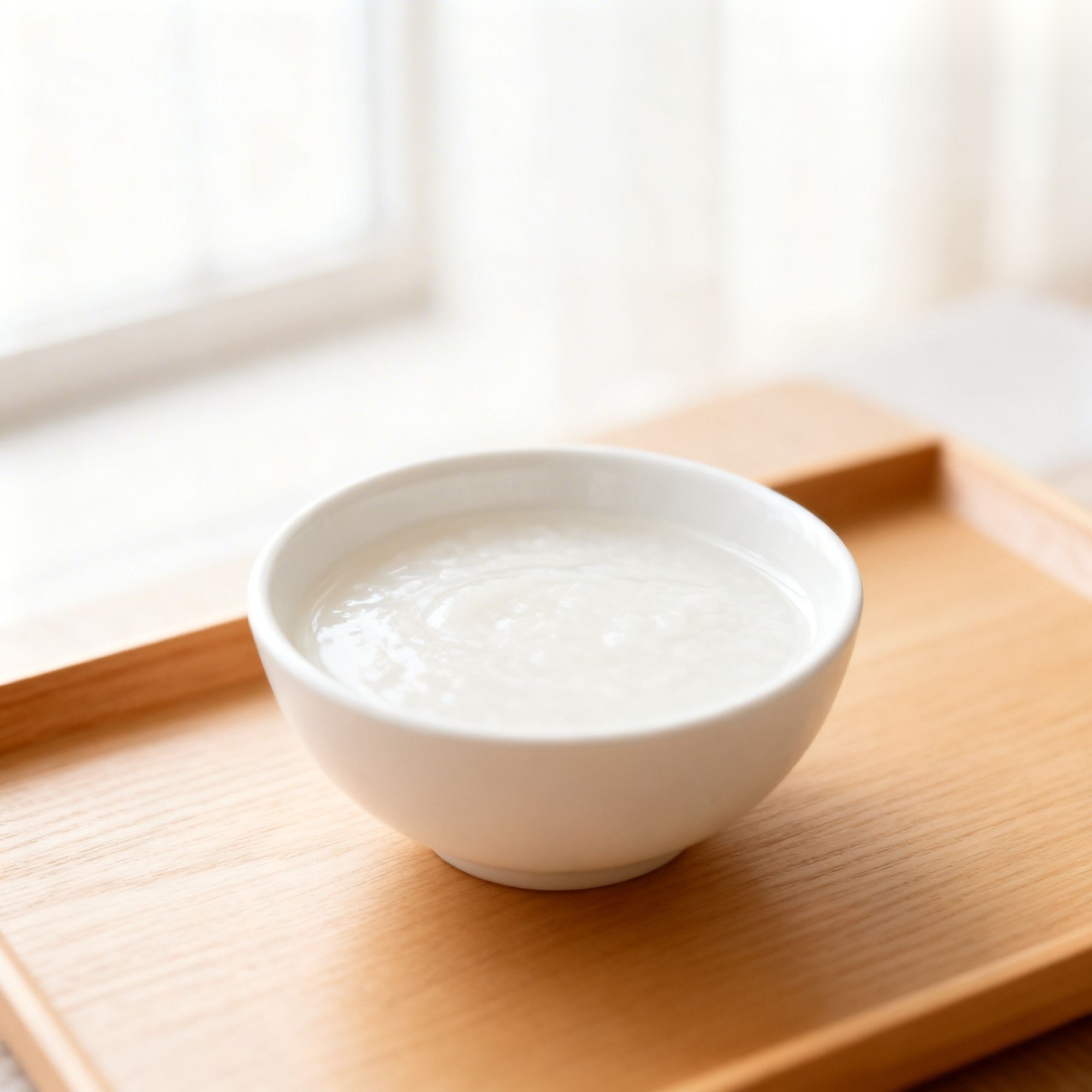 Stage 1 Okayu - smooth and almost liquid, perfect for 5-6 month old babies